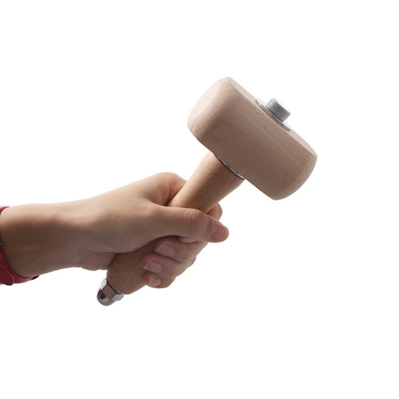 WEICHUAN Beech Wood Mallet for Carving Leathercraft Sewing Engraving Printing - The Well-Balanced Beechwood Woodworking Mallet - Image 3